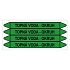 Značení potrubí, topná voda - okruh,4 ks, 250 × 26 mm